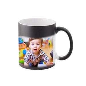 oz Black Hidden Colour Changing Mug Hero Shot Heat Mug SUblimation Blank