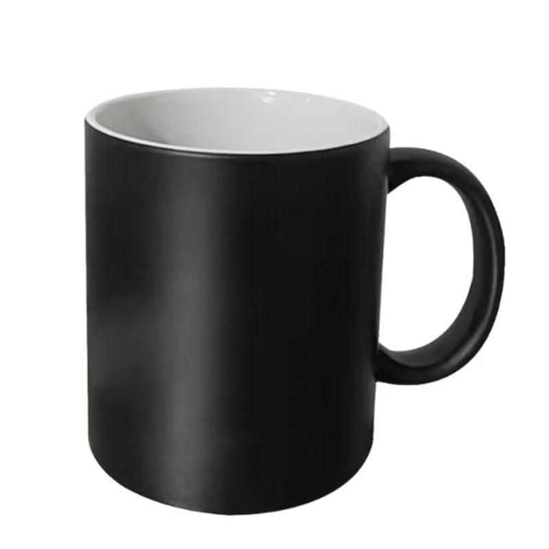 oz Black Hidden Colour Changing Mug Side Shot Heat Mug SUblimation Blank