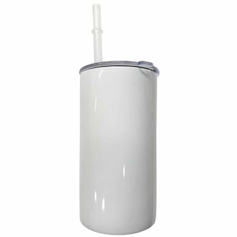 12 oz stainless steel double wall straight kids sippy cup white sublimation blank straw