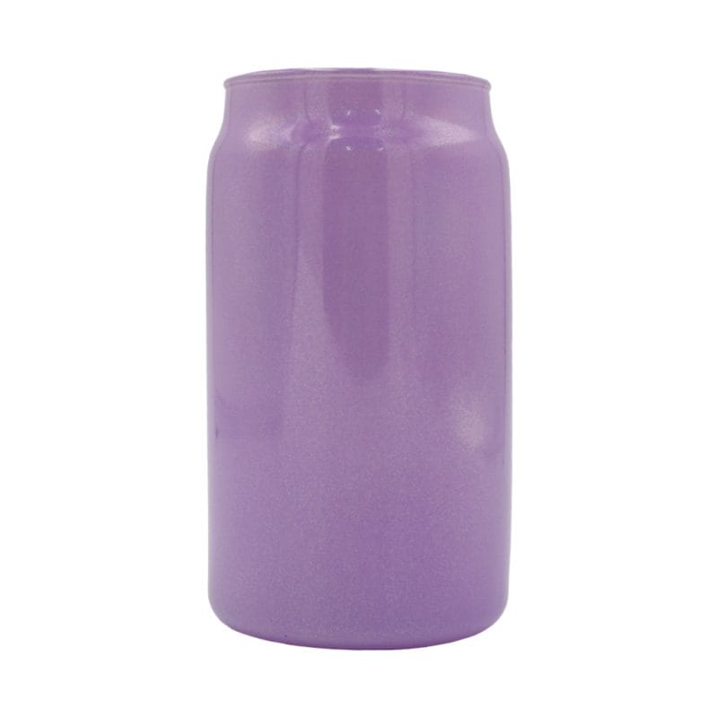 oz Glitter Glass Purple Libby Cooler With Bamboo Lid Sublimation Blank Front No Lid