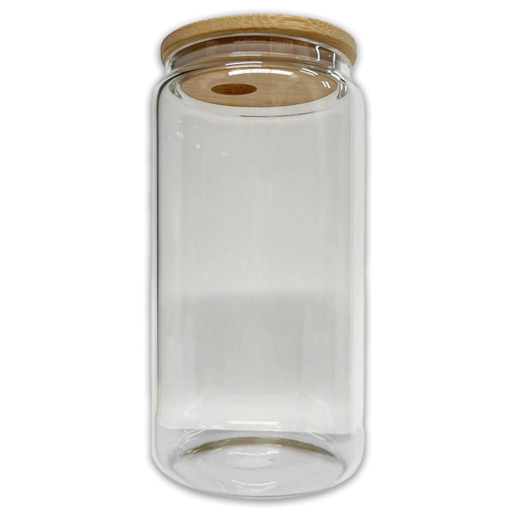 16oz Clear Libbey Glass With Bamboo Lid No Straw jpg