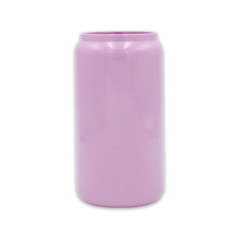 oz Libby Glass Glitter Purple Bamboo Lid Sublimation Blank Glass No Lid