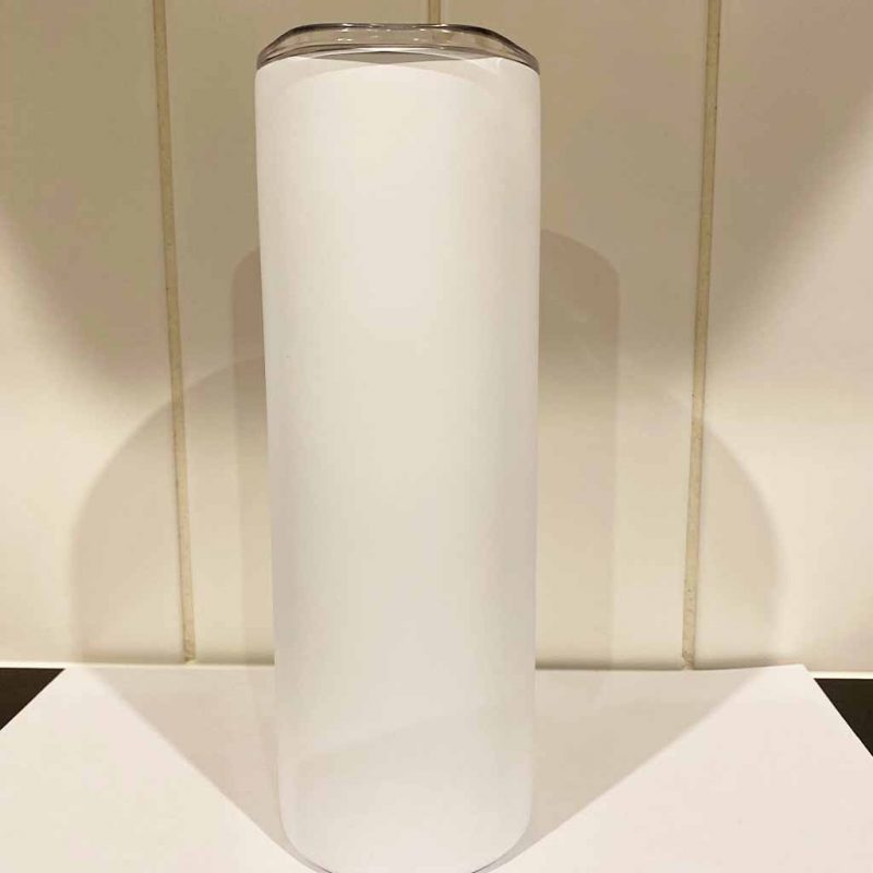 20oz Skinny Straight Tumbler Matte White Sublimation Blank