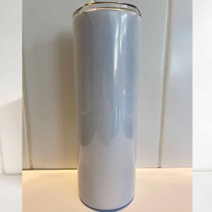 20oz stainless steel double wall straight glitter white sublimation blank