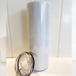20oz stainless steel double wall straight glitter white sublimation blank with lid