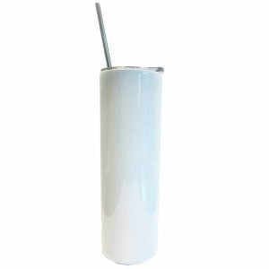 30oz Skinny Straight Tumbler White Sublimation Blank Hero