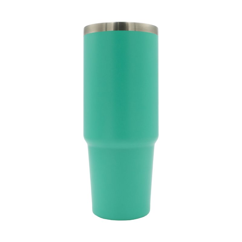 oz Travel Mug Blue With Colourful Handle Teal Sublimation Blank No Lid