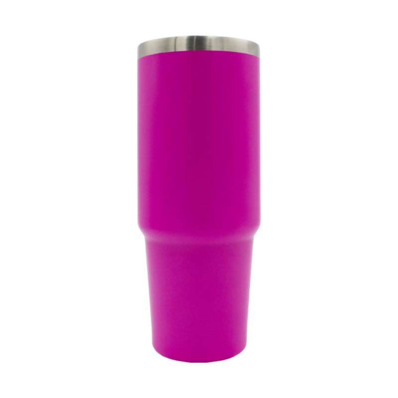 oz Travel Mug Pink With Colourful Handle Sublimation Blank No Lid