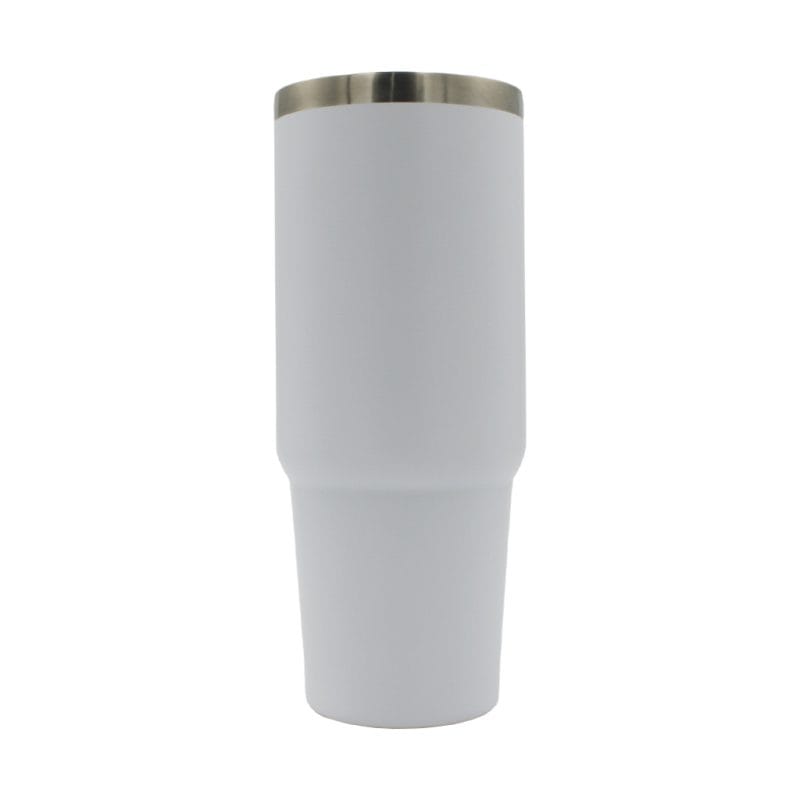 oz Travel Mug White With Colourful Handle Sublimation Blank No Lid