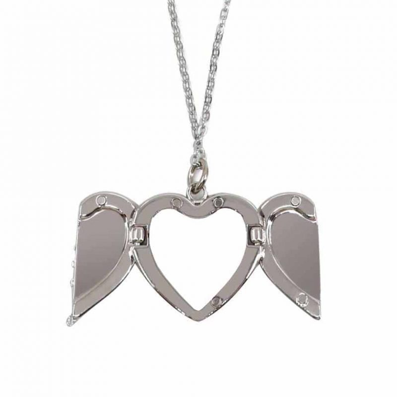 Angel Wings Necklace Sublimation Blank Open Close Up