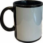 Black Sublimation 11 oz White Panel Mug Right Side