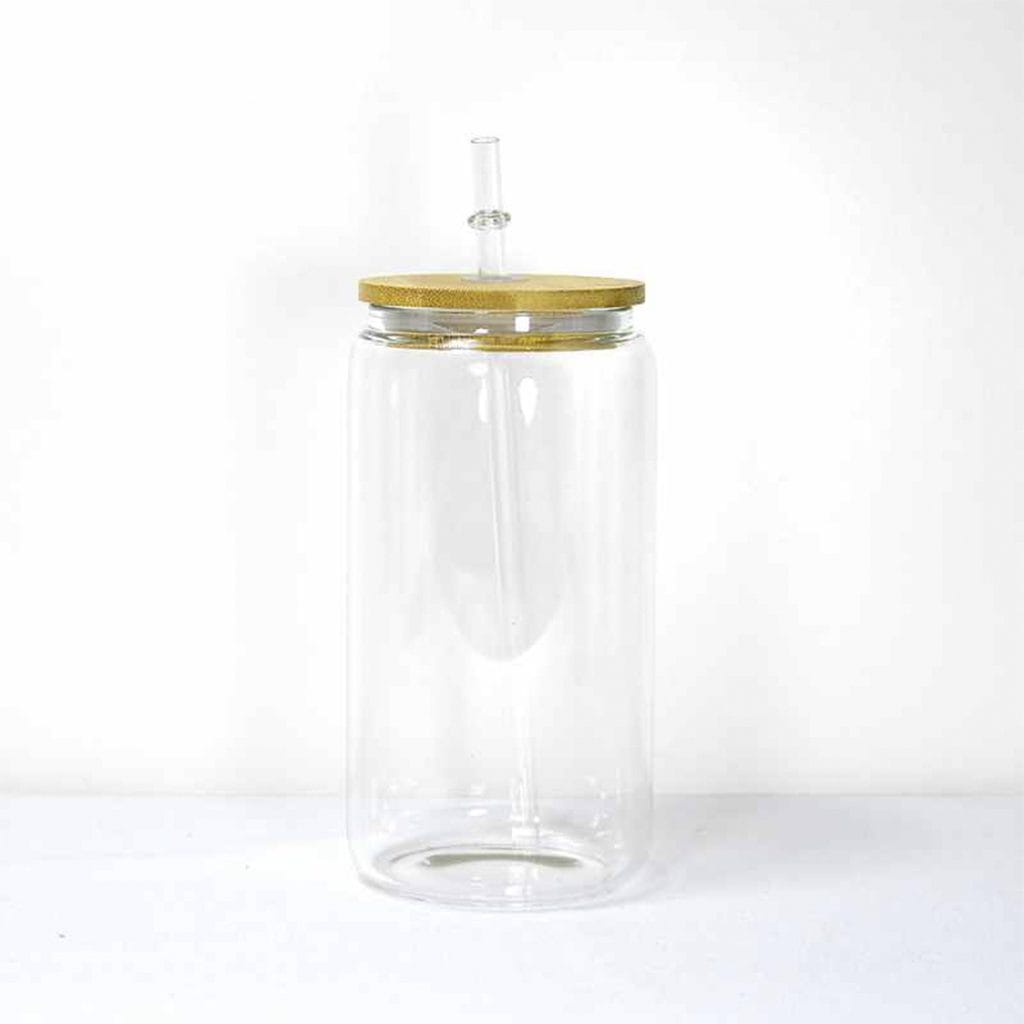 12OZ SUMBLIMATION CLEAR GLASS TUMBLER WITH BAMBOO LID – Puzzle Tumblers