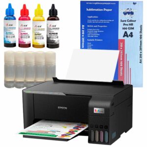 ET1810 Dye Sublimation Printer A Sub Ink Sure Colour Paper Package A4