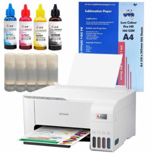 ET2810 Dye Sublimation Printer A Sub Ink Sure Colour Paper Package A4