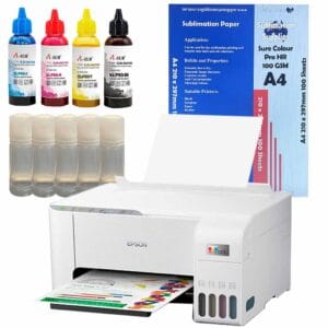 ET2810 Dye Sublimation Printer A Sub Ink Sure Colour Paper Package A4