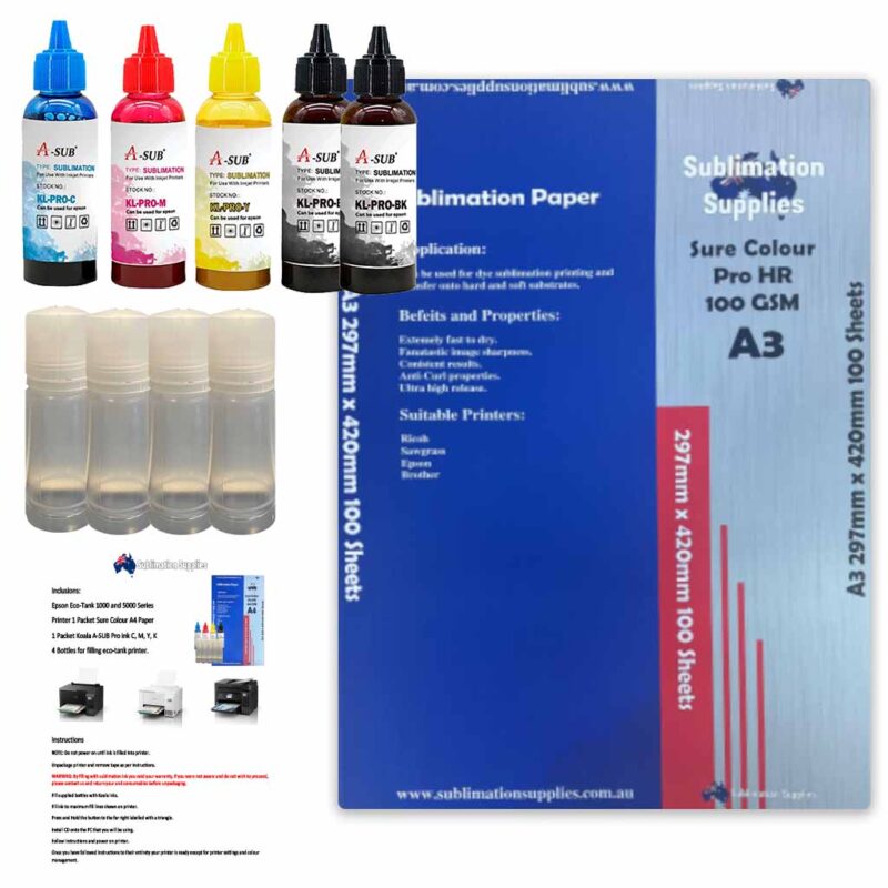 Epson ET7750 Dye Sublimation Printer Conversion Kit Koala Ink Sure Colour Paper