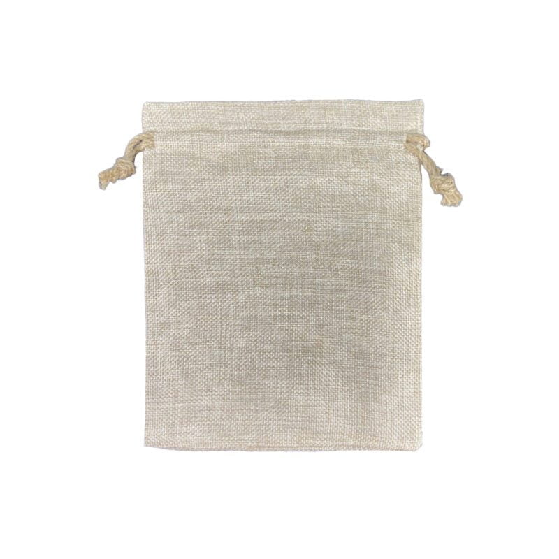 Faux Burlap Drawstring Bag Medium 21cm Subliamation Blank Front