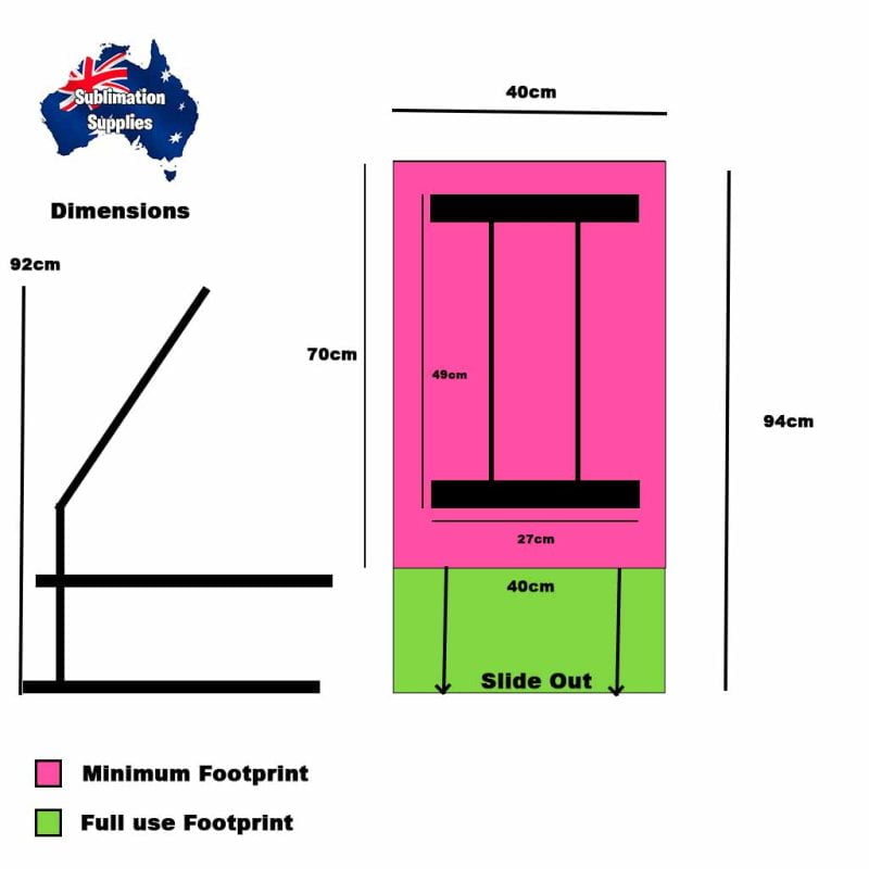 H27152 Heat Press Auto Open Sliding Base Australia Auplex Quality Cheap Best Value Dimensions 40 50 cm 16 20 Inch