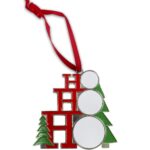 HO HO HO Hanging Christmas Ornagment Sublimation Blank Australia Ribbon