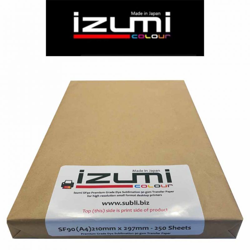 Izumi Dye Sublimation Paper sf90 sub A4 250 Pack 210mm 297mm 90gsm