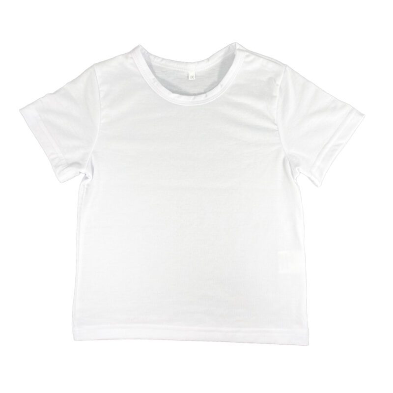 Kids Polyester Tee Shirts White Size 100 Front Sublimation Blank Australia