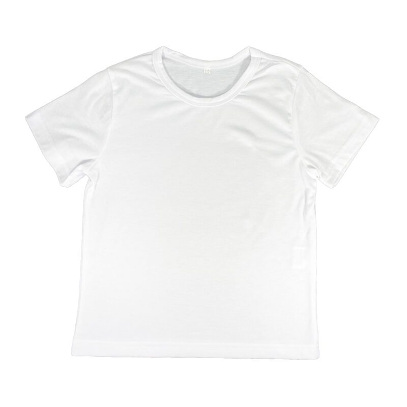 Kids Polyester Tee Shirts White Size 110 Front Sublimation Blank Australia