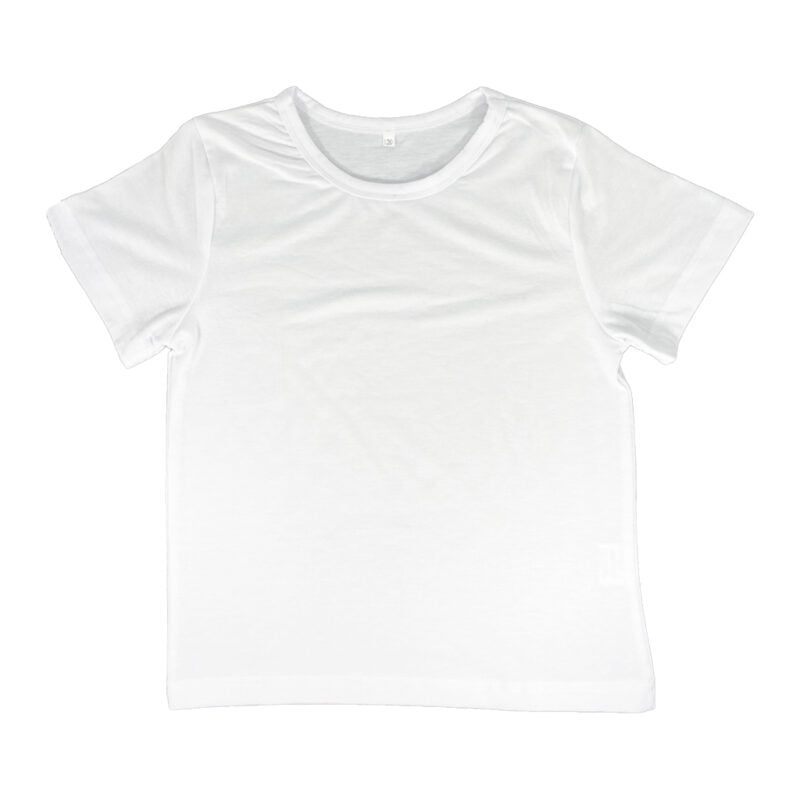 Kids Polyester Tee Shirts White Size 120 Front Sublimation Blank Australia