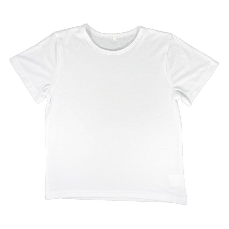 Kids Polyester Tee Shirts White Size 130 Front Sublimation Blank Australia