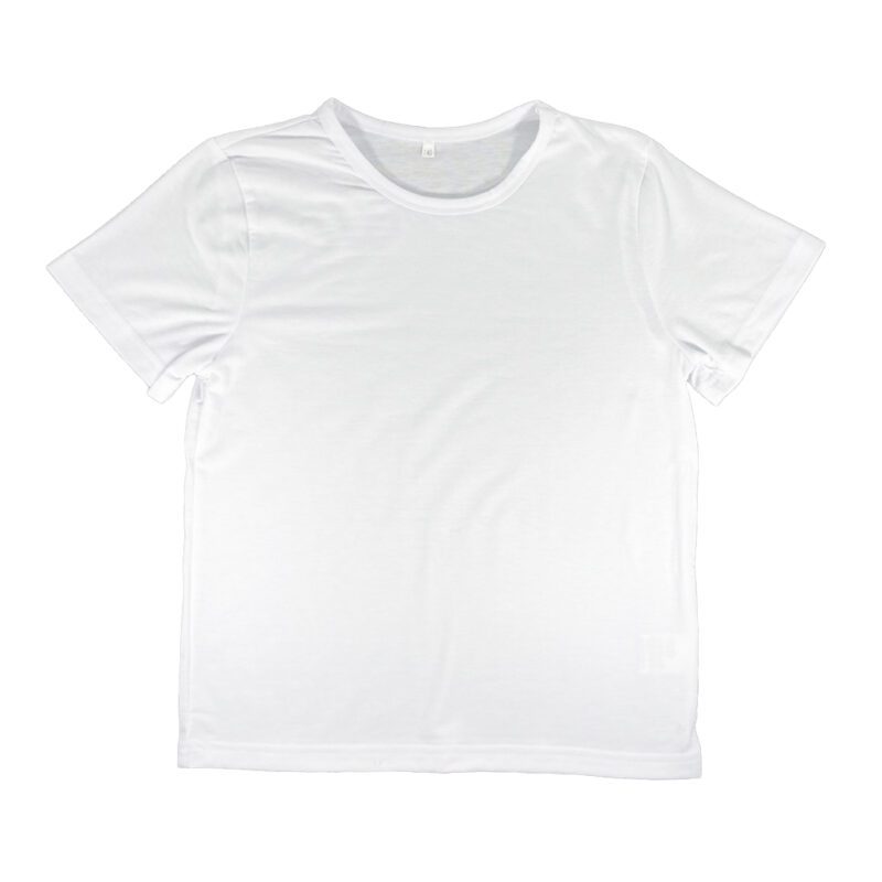 Kids Polyester Tee Shirts White Size 140 Front Sublimation Blank Australia