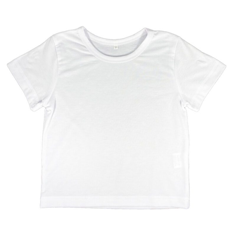 Kids Polyester Tee Shirts White Size 90 Front Sublimation Blank Australia