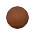 Leather Adheasive Patches Round Brown