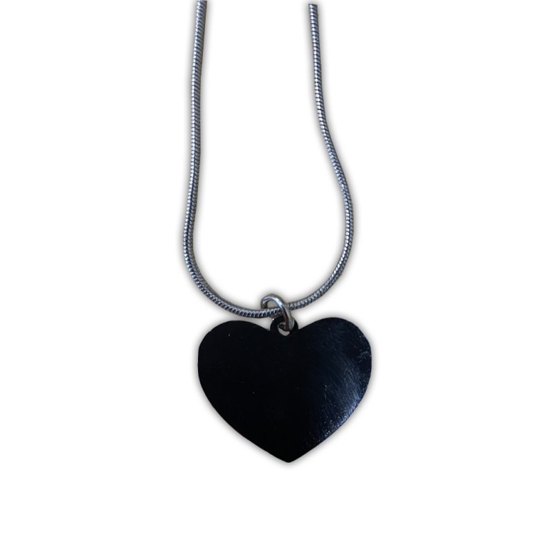 Love Heart Metal Necklace Sublimation Blank Back