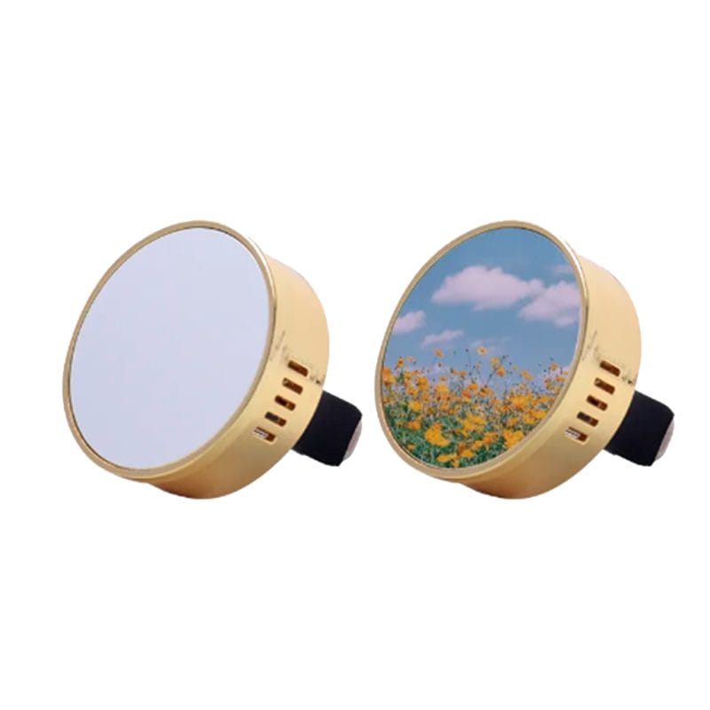 Magnetic Air Freshner Sublimation Blank Front Blank Gold