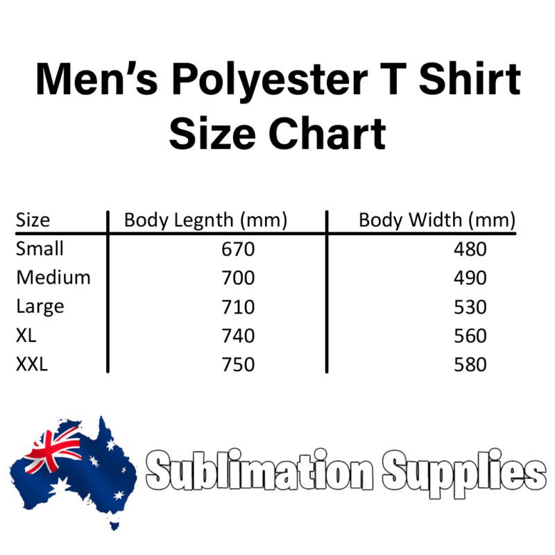 Mens Polyester Sizing Chart C20000