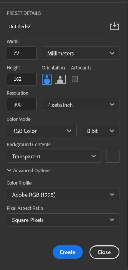 Photoshop Sublimation Template Settings