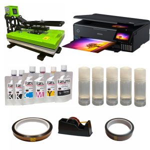 Semi Pro Sublimation Kit with Auto Open Heat Press and Izumi Printer Package
