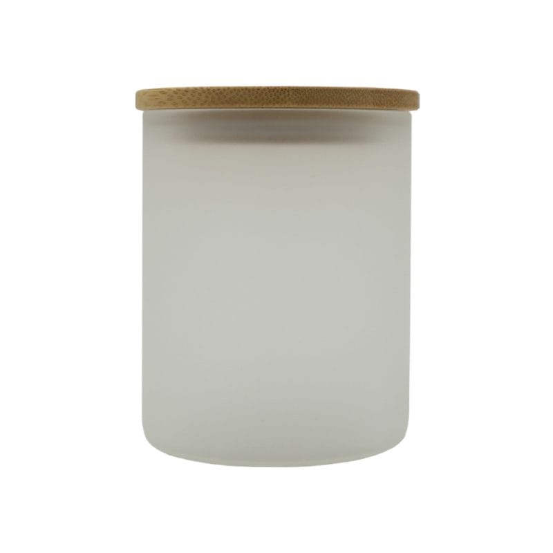 Sublimation Candle Glass Frosted Front Full Product Lid On