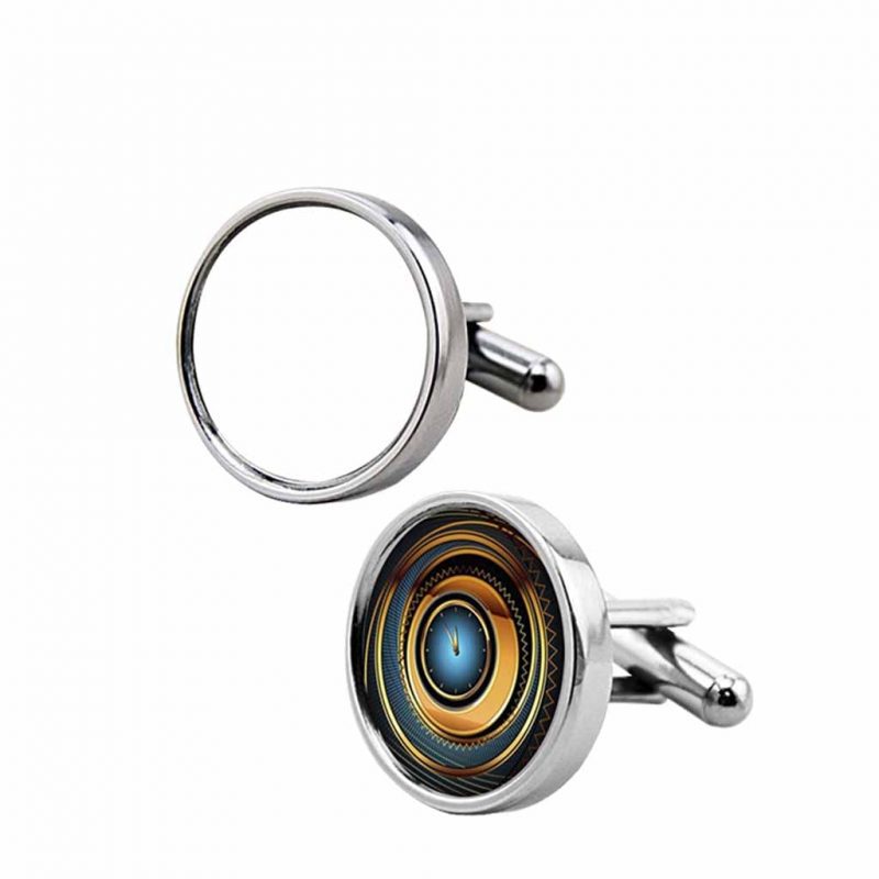 Sublimation Cufflinks Blank Round Side Printed
