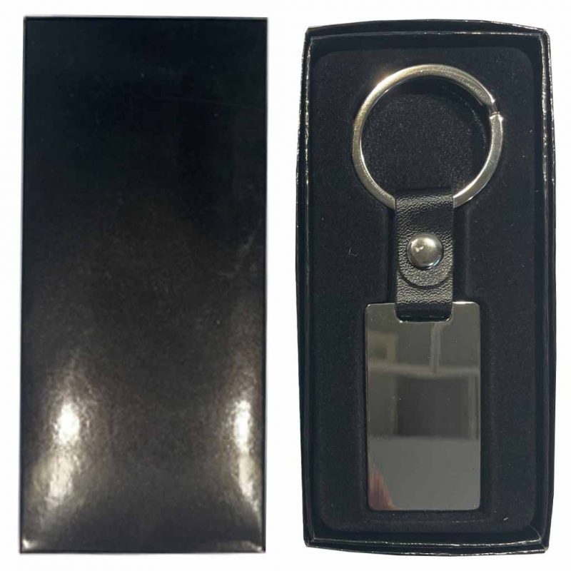 Sublimation Keyring Blank Leather Tag Metal Rectangle Back