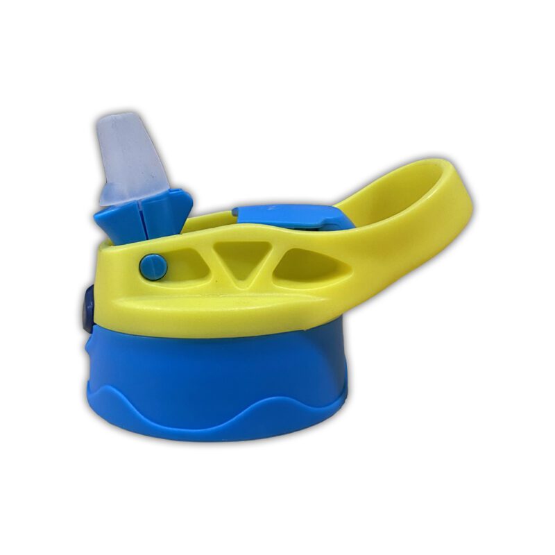 Sublimation Kids Bottle Replacement Yellow Handle Blue Lid Side
