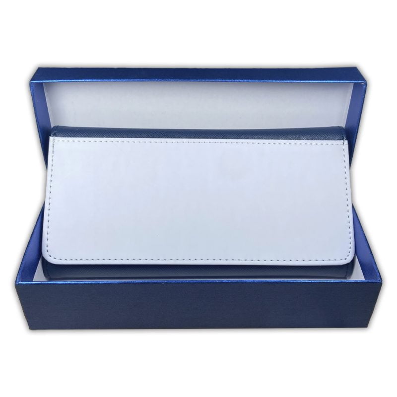 Wallet Purse PU Leather Sublimation Blank Blue With Gift Box